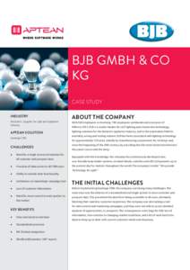 BJB GMBH & CO KG CASE STUDY INDUSTRY  ABOUT THE COMPANY