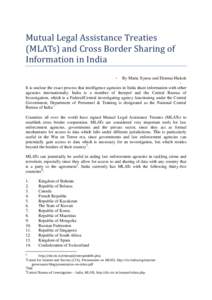 Mutual Legal Assistance Treaties (MLATs) and Cross Border Sharing of Information in India -  By Maria Xynou and Elonnai Hickok