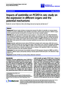 Impacts of ezetimibe on PCSK9 in rats: study on the expression in different organs and the potential mechanisms