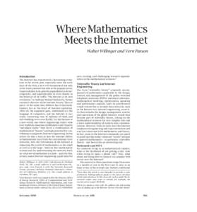 paxson.qxp[removed]:37 PM Page 961  Where Mathematics Meets the Internet Walter Willinger and Vern Paxson