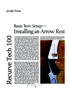 Jennifer Fonua  Basic Bow Setup— Recurve Tech 100