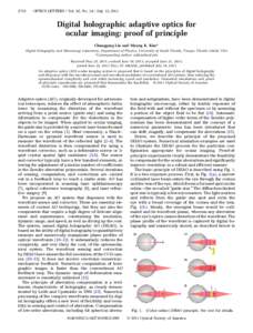 2710  OPTICS LETTERS / Vol. 36, NoJuly 15, 2011 Digital holographic adaptive optics for ocular imaging: proof of principle