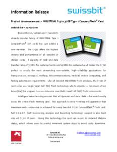 Microsoft Word - Swissbit Industrial 32GB C-320_05182010.doc