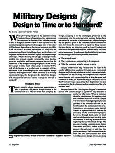 Military Designs:  Design to Time or to Standard? By Second Lieutenant Carlos Flores  W