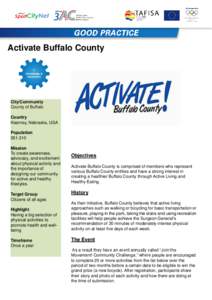 Activate Buffalo County  City/Community County of Buffalo  Country