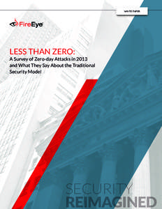 WHITE PAPER  LESS THAN ZERO: A Survey of Zero-day Attacks in 2013 and What They Say About the Traditional Security Model