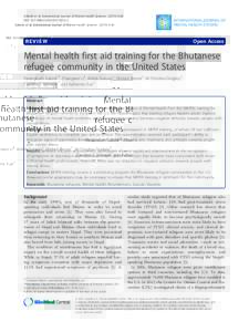 Mental health first aid training for the Bhutanese refugee community in the United States