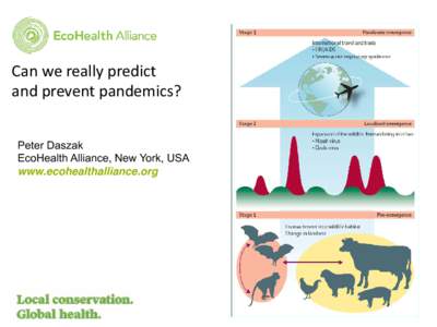 Can we really predict and prevent pandemics? Peter Daszak EcoHealth Alliance, New York, USA www.ecohealthalliance.org