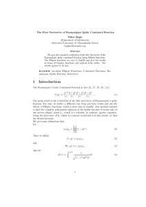 The First Derivative of Ramanujans Qubic Continued Fraction Nikos Bagis Department of Informatics