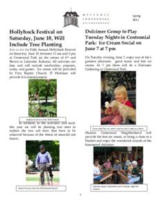 Spring 2011 Dulcimer Group to Play Tuesday Nights in Centennial Park: Ice Cream Social on