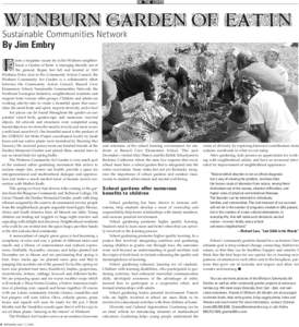 ON THE COVER  WINBURN GARDEN OF EATIN Sustainable Communities Network By Jim Embry