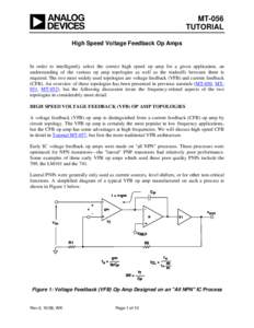 MT-056: High Speed Voltage Feedback Op Amps