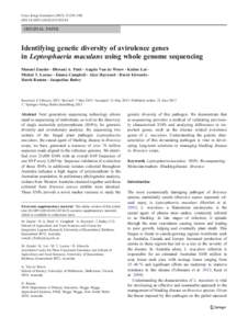 Funct Integr Genomics[removed]:295–308 DOI[removed]s10142[removed]ORIGINAL PAPER  Identifying genetic diversity of avirulence genes