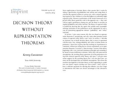 Decision Theory without Representation Theorems