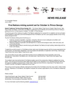 Microsoft Word - BC First Nations Mining Summit final release on July 8 08.doc