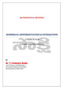Numerical analysis / Numerical integration / Finite difference / Predictor–corrector method / Trapezoidal rule / Integral / Partial differential equation / Interpolation / Polynomial interpolation / Mathematics / Mathematical analysis / Algebra