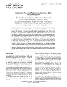 J. Agric. Food Chem. 2005, 53, 2399−Evaluation of Pheromone Release from Commercial Mating Disruption Dispensers