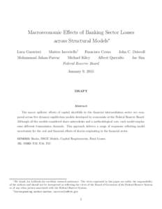 Macroeconomic effects of banking sector losses across structural models