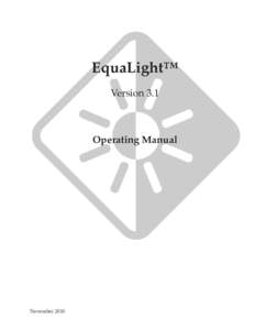 EquaLight™ Version 3.1 Operating Manual  November 2010