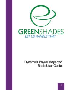 Dynamics Payroll Inspector Basic User Guide 1  1.