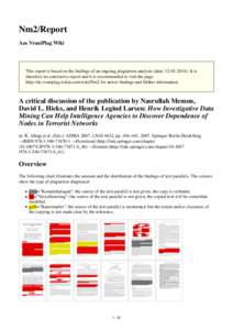 Nm2/Report Aus VroniPlag Wiki This report is based on the findings of an ongoing plagiarism analysis (date: [removed]It is therefore no conclusive report and it is recommended to visit the page http://de.vroniplag.wi
