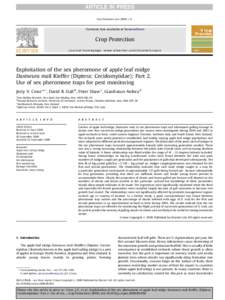 Exploitation of the sex pheromone of apple leaf midge Dasineura mali Kieffer (Diptera: Cecidomyiidae): Part 2. Use of sex pheromone traps for pest monitoring