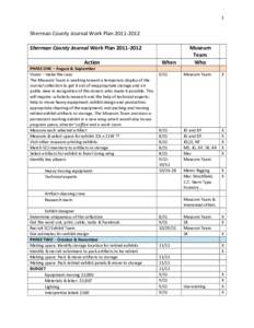 1    Sherman County Journal Work Plan 2011‐2012     Sherman County Journal Work Plan 2011‐2012  