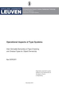 Operational Aspects of Type Systems