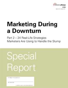 $129 ISBN:  Marketing During a Downturn Part 2 – 24 Real-Life Strategies