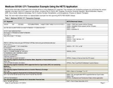 Medicare 271 Transaction Example using the HETS Application