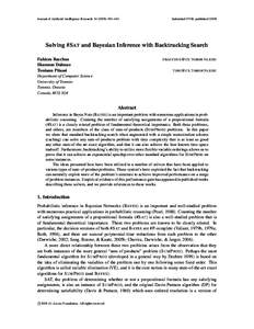 Journal of Artificial Intelligence Research–442  Submitted 07/08; publishedSolving #S AT and Bayesian Inference with Backtracking Search Fahiem Bacchus