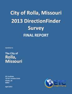 City of Rolla, Missouri 2013 DirectionFinder Survey