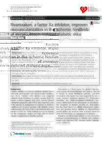 Rivaroxaban, a factor Xa inhibitor, improves neovascularization in the ischemic hindlimb of streptozotocin-induced diabetic mice