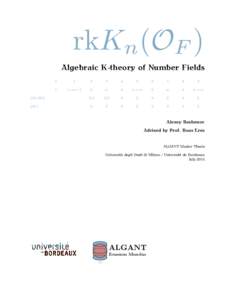 Mathematical analysis / Field theory / Meromorphic functions / Analytic number theory / Ring of integers / Ring theory / Riemann zeta function / Algebraic number field / Dedekind zeta function / Abstract algebra / Mathematics / Algebraic number theory