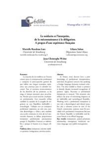 ISSN: MonografíasLe médecin et l’interprète, de la méconnaissance à la délégation.