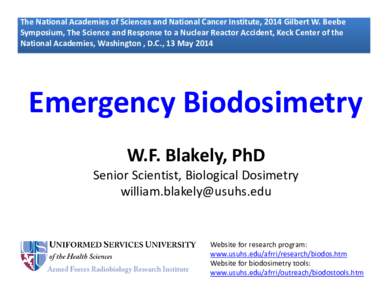 Microsoft PowerPoint - Emergency Biodosimetry-Blakely(Website)-wfb