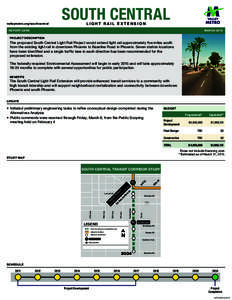 valleymetro.org/southcentral  SOUTH CENTRAL LIGHT RAIL EXTENSION  REPORT CARD