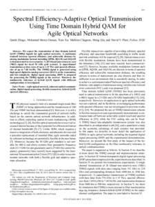 JOURNAL OF LIGHTWAVE TECHNOLOGY, VOL. 31, NO. 15, AUGUST 1, [removed]Spectral Efficiency-Adaptive Optical Transmission Using Time Domain Hybrid QAM for