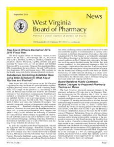 News  September 2014 West Virginia Board of Pharmacy