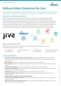 Kaltura for Jive Datasheet