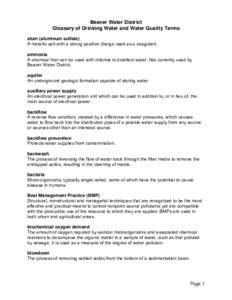 Microsoft Word - Glossary of Drinking Water Terms