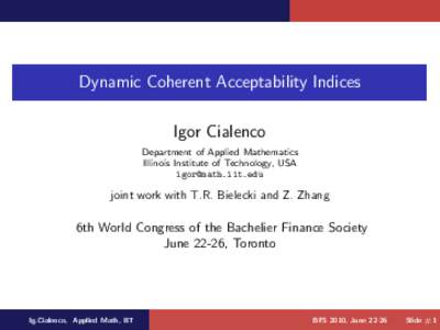 Dynamic Coherent Acceptability Indices