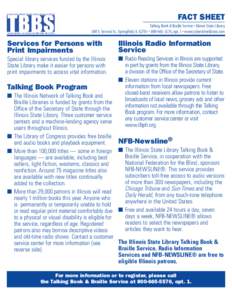 Talking Book & Braille  Service - TBBS - Fact Sheet