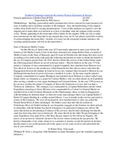 Southern Campaign American Revolution Pension Statements & Rosters Pension application of Robert Paris R7926 fn12NC Transcribed by Will Graves[removed]Methodology: Spelling, punctuation and/or grammar have been corrected