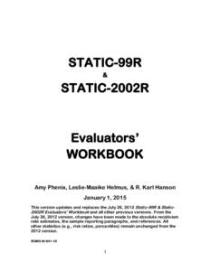 STATIC-99R & STATIC-2002R  Evaluators’