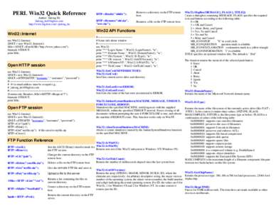 PERL Win32 Quick Reference  $FTP ->Rmdir(