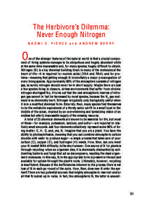The Herbivore’s Dilemma: Never Enough Nitrogen NAO MI E. PIERCE and AN DREW BERRY O