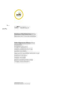 set menus Brisbane Chef Selection 110pp Daisuke san 7 course omakase Sake Signature Menu 88pp edamame