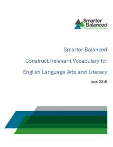 Smarter Balanced Construct Relevant Vocabulary for English Language Arts and Literacy June 2015  Construct Relevant Vocabulary for English Language Arts: Introduction