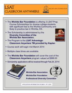 LSAT  Wichita Bar Foundation Classroom Anywhere ~ The Wichita Bar Foundation is offering 3 LSAT Prep